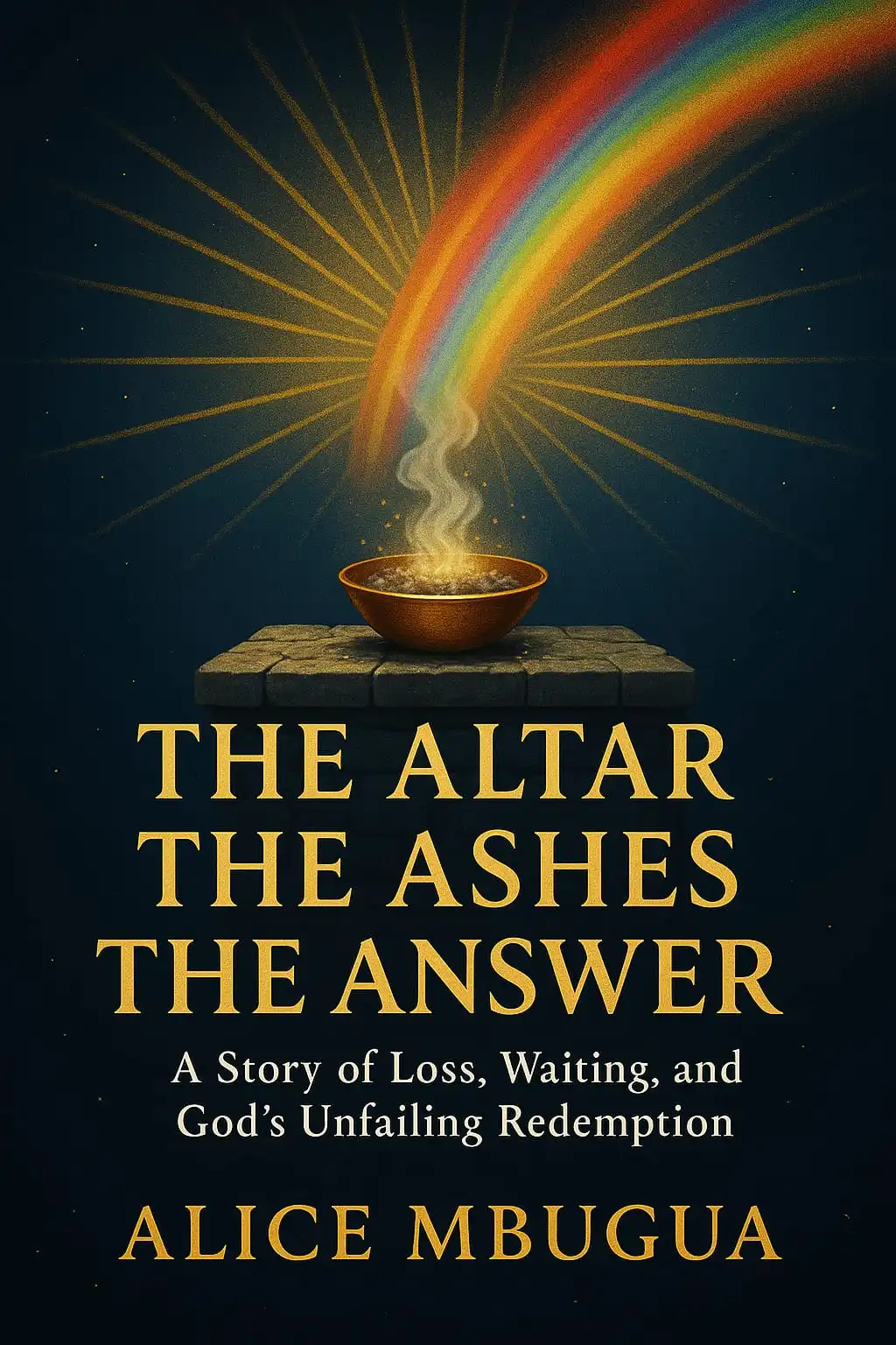 The Altar, The Ashes, The Answer - Book Cover by Alice Mbugua